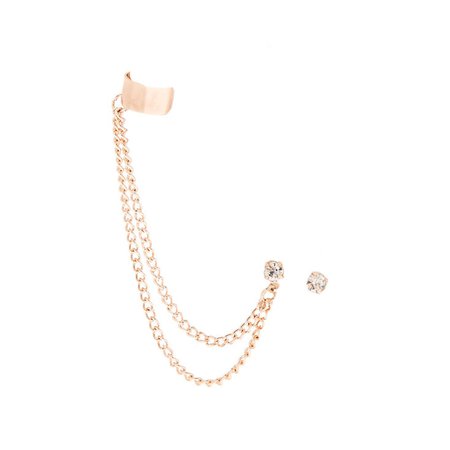 Rose Gold Connector Earrings | Claire's US