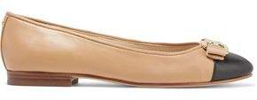 Mage Embellished Two-tone Leather Ballet Flats