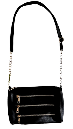 triple zip crossbody purse