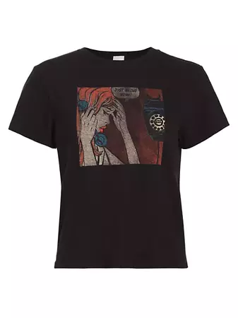 Shop Re/done Just Send Wine Classic T-Shirt | Saks Fifth Avenue