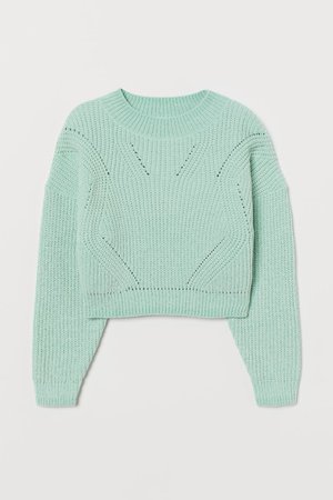 Knit Sweater - Mint green - Kids | H&M US