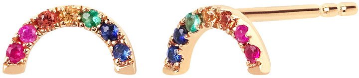 Diamond Rainbow Stud Earrings