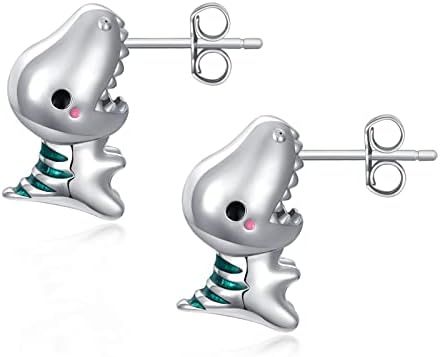Amazon.com: LELOUCHY 3D Dinosaur Studs Earring 925 Sterling Silver Cute Bite Ear Animal Studs Creatives Dinosaur Gifts for Girls Women: Clothing, Shoes & Jewelry