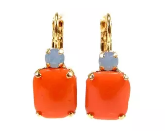 Unique Glass Gold Orange Earrings Opal Earrings Handmade - Etsy.de