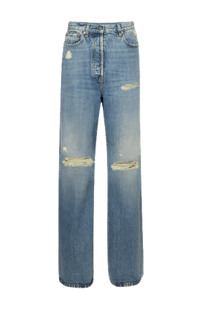 GUCCI Distressed organic boyfriend jeans