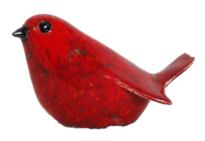 red bird paperweight