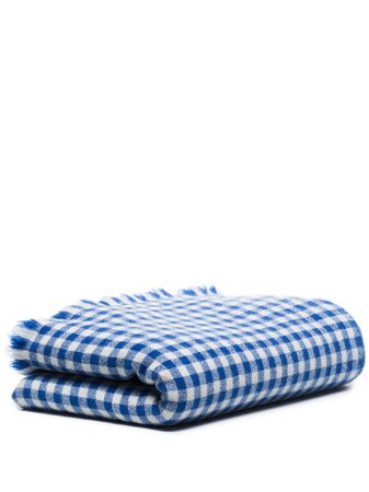 The Elder Statesman gingham cashmere blanket - FARFETCH