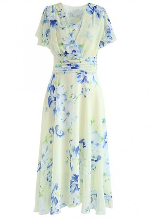 Sweet Surrender Floral Chiffon Dress in Cream - Maxi - DRESS - Retro, Indie and Unique Fashion