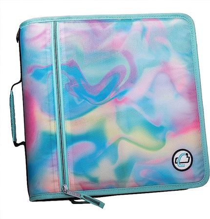 Amazon.com : Case-it The Mighty Zip Tab Zipper Binder - 3 Inch O-Rings - 5 Color Tab Expanding File Folder - Multiple Pockets - 600 Sheet Capacity - Comes with Shoulder Strap - Light Blue Daisy D-146-P : Office Products