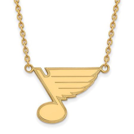 St. Louis Blues Large Pendant Necklace 14k Gold Plate – Tailgate Fan Shop