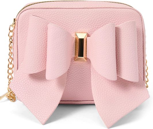 Like Dreams Women Box Crossbody Bag Vegan Leather Bowtie Full Zipper Fashionable Shoulder Handbag Purse (Candy Pink): Handbags: Amazon.com