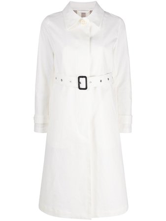 Shop white Mackintosh Roslin single-breasted belted trench coat with Express Delivery - Farfetch