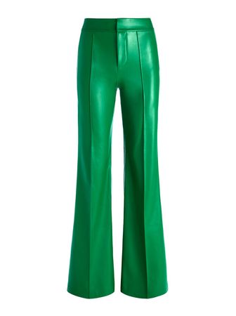 Dylan Vegan Leather Wide Leg Pant In Emerald | Alice And Olivia