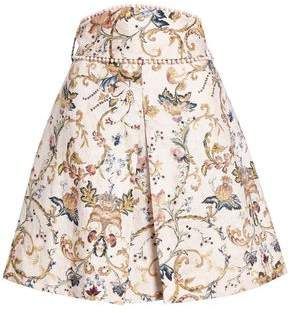 Printed Linen Mini Skirt