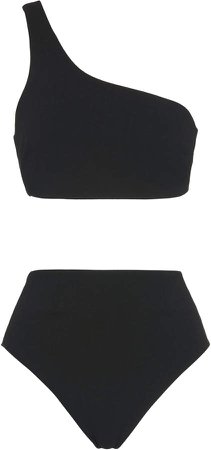 Perlin One-Shoulder Crepe Bikini