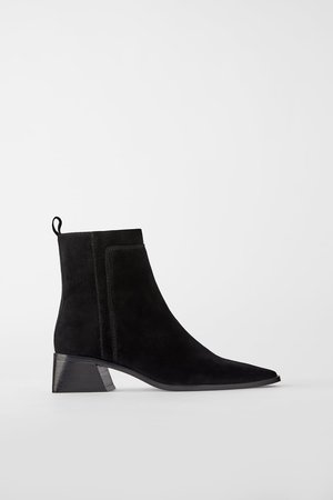 SPLIT LEATHER HEELED ANKLE BOOTS - View all-SHOES-WOMAN | ZARA United States