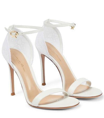 Gianvito Rossi - Exclusive to Mytheresa – Lace-trimmed leather sandals | Mytheresa