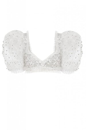 Puff Sleeved Lace Bustier - Haleia Couture