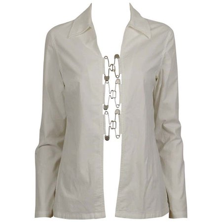 Jean Paul Gaultier Vintage White Safety Pin Shirt