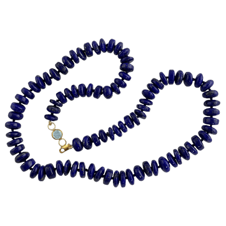 Lapis Lazuli & Aquamarine 22k Gold Necklace