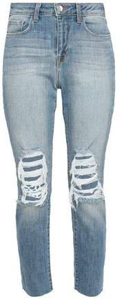 Luna Distressed High-rise Slim-leg Jeans