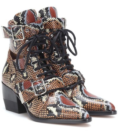 Rylee printed leather ankle boots