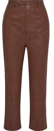 Bolans Cropped Waxed Linen-blend Twill Straight-leg Pants