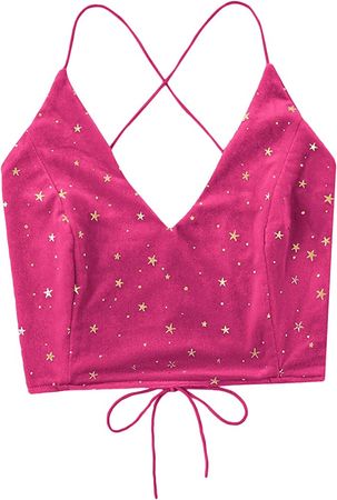 Pink and Gold Star Crop Top