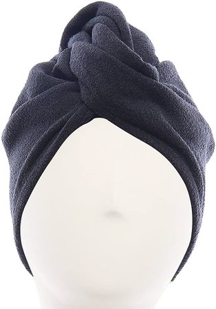 Amazon.com : AQUIS - Original Hair Turban, Perfect Hands-Free Microfiber Hair Drying, Black (10 x 26 Inches) : Beauty