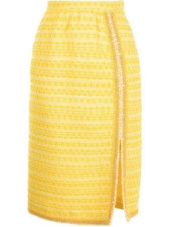 yellow tweed midi skirt - Google Search