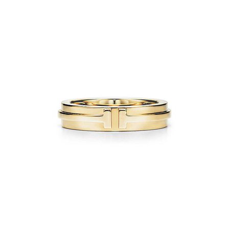 Tiffany T Two narrow ring in 18k gold. | Tiffany & Co.