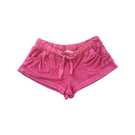 juicy couture vibes hot pink terrycloth low rise ruched pockets shorts