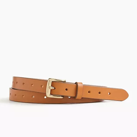 Perforated Italian leather belt - Women's Accessories | J.Crew