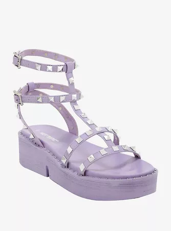 Lavender Studded Flatform Sandals