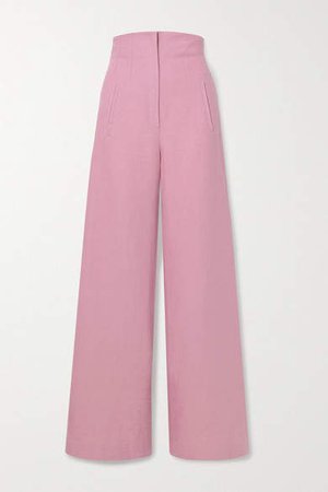 Anna Mason - Beau Linen Wide-leg Pants - Blush
