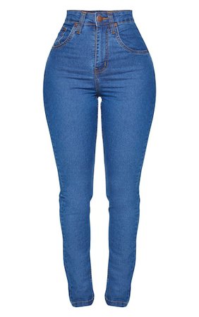 Shape Blue Wash Straight Leg Jeans | PrettyLittleThing USA