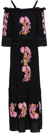 Noelle Off-the-shoulder Embroidered Cotton-gauze Maxi Dress