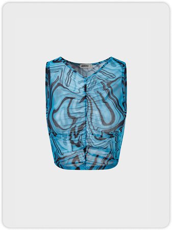 V Neck Casual Abstract Vests | Tops | Kollyy Blue Women Tank Tops V Neck Polyester Casual Abstract Tank Tops | kollyy