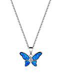 Amazon.com: BLING BIJOUX Blue Rainbow Crystal Monarch Butterfly Pendant Never Rust 925 Sterling Silver Natural and Hypoallergenic Chain with Free Breathtaking Gift Box for a Special Moment of Love: Clothing