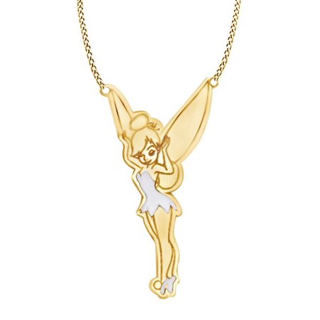 Jewel Zone US - Tinker Bell Pendant Necklace In 14k Rose Gold Over Sterling Silver - Walmart.com - Walmart.com