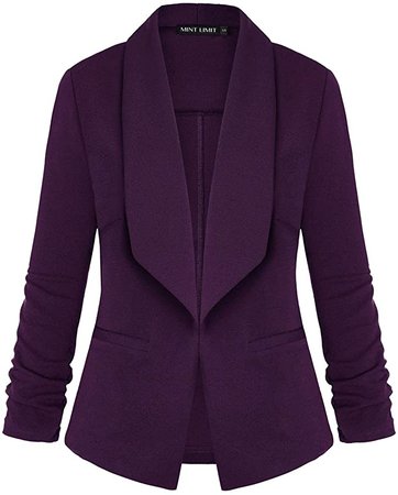 Unifizz Boyfriend Blazers for Women Maroon 3 4 Sleeve Causal Jackets Purple L at Amazon Women’s Clothing store