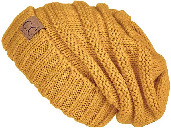Funky Junque H-6100-72 Oversized Slouchy Beanie - Mustard at Amazon Women’s Clothing store