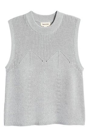 Open Edit Stitch Detail Sleeveless Sweater | Nordstrom