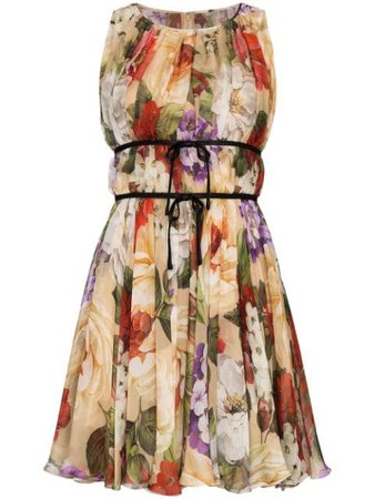 Dolce & Gabbana Floral Print Chiffon Dress - Farfetch