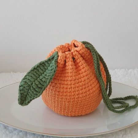 orange knit bag