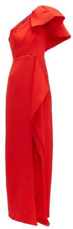 Belhaven Silk Seersucker Gown - Womens - Red