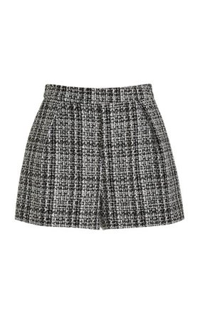 High-Waisted Cotton-Blend Mini Shorts By Carolina Herrera | Moda Operandi