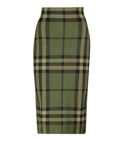 Burberry - Cotton and silk-blend pencil skirt | Mytheresa