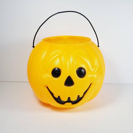 Vintage Halloween Pumpkin Trick or Treat Bucket Plastic Blow | Etsy