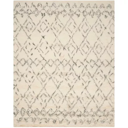 Safavieh Handmade Casablanca Moroccan Flokati Shag Ivory/ Grey Wool Rug - 8' x 10' - Free Shipping Today - Overstock - 15864806